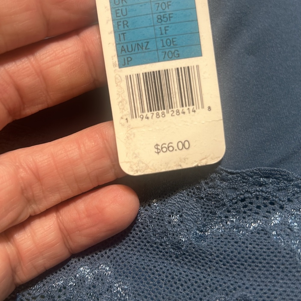 Natori Blue Seamless Lace Trim Bra - Picture 3 of 7
